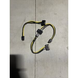 SATA to 6-Pin PCI-E GPU Power Adapter Cable – Yellow/Black – Lot of 3